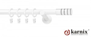 Karnisz NEO 19mm Rosetti Crystal biały